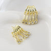 Wholesale Women's French Retro Copper Geometric Water Drop Tassel Earrings With Electroplating