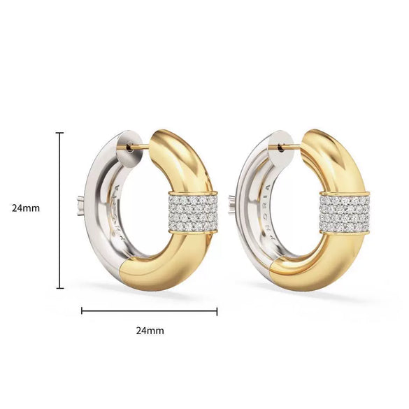 Wholesale Women's French Retro Copper Goldplated Zircon And Diamond Earrings With Electroplating And Colorpreserving Technique