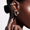 Wholesale Women's French Retro Copper Goldplated Zircon And Diamond Earrings With Electroplating And Colorpreserving Technique