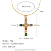 Wholesale Women's French Retro Cross Square Pendant Stainless Steel And Titanium Steel Geometric Necklace With 18K Gold Plated Electroplating