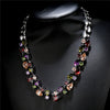 Wholesale Women's French Retro Drop Shape Zircon Inlaid Copper Necklace