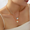 Wholesale Women's French Retro Elegant Titanium Steel Jewelry With Electroplated Ushape And Geometric Inlaid White Seashell Semicircle Pendant Necklace