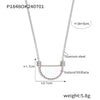 Wholesale Women's French Retro Elegant Titanium Steel Jewelry With Electroplated Ushape And Geometric Inlaid White Seashell Semicircle Pendant Necklace