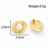 Wholesale Women's French Retro Flower Titanium Steel Earrings With Electroplating Design