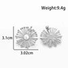 Wholesale Women's French Retro Flower Titanium Steel Earrings With Electroplating Design