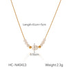 Wholesale Women's French Retro Freshwater Pearl Beaded Stainless Steel Clavicle Chain With Geometric Pattern And Electroplating