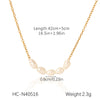 Wholesale Women's French Retro Freshwater Pearl Beaded Stainless Steel Clavicle Chain With Geometric Pattern And Electroplating