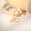 Wholesale Women's French Retro Freshwater Pearl Earrings Titanium Steel Nonfading 18K Gold Nonfading Geometric Style