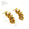 Wholesale Women's French Retro Geometric Spiral Stainless Steel Electroplated Earrings