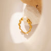 Wholesale Women's French Retro Highbrightness Bread Pearl Ring Titanium Steel Geometric Style Jewelry Set With Pearls