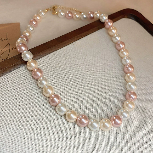 Wholesale Women's French Retro Light Luxury Clavicle Chain Set With Alloy Pendant And Imitation Pearls Electroplating