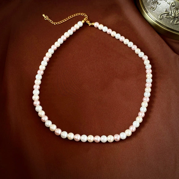 Wholesale Women's French Retro Light Luxury Clavicle Chain Set With Alloy Pendant And Imitation Pearls Electroplating