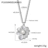 Wholesale Women's French Retro Light Luxury Oil Drop Hollow Shell Bead Flower Pendant Titanium Steel Necklace With Electroplating