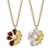 Wholesale Women's French Retro Light Luxury Oil Drop Hollow Shell Bead Flower Pendant Titanium Steel Necklace With Electroplating
