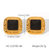 Wholesale Women's French Retro Marquiseshaped Stainless Steel Geometric Electroplated Earrings