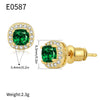 Wholesale Women's French Retro Palace Style Geometric Copper Zircon Earrings With Electroplating
