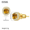 Wholesale Women's French Retro Palace Style Geometric Copper Zircon Earrings With Electroplating