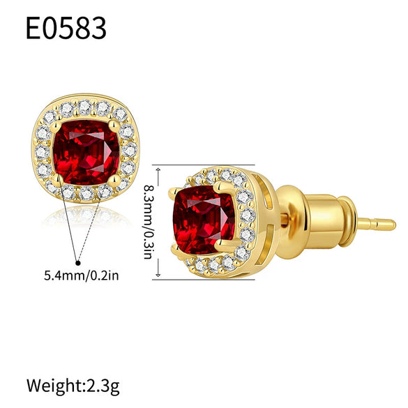 Wholesale Women's French Retro Palace Style Geometric Copper Zircon Earrings With Electroplating