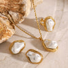 Wholesale Women's French Retro Pearl Earrings Jewelry Titanium Steel Stainless Steel Electroplated