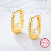 Wholesale Women's French Retro S925 Silver Square Imitation Pearl And Diamond Earrings