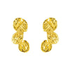 Wholesale Women's French Retro 316L Stainless Steel Lava Earrings With Irregular Petal Pleat Design And Geometric Flower Pattern