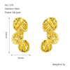 Wholesale Women's French Retro 316L Stainless Steel Lava Earrings With Irregular Petal Pleat Design And Geometric Flower Pattern