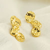 Wholesale Women's French Retro 316L Stainless Steel Lava Earrings With Irregular Petal Pleat Design And Geometric Flower Pattern
