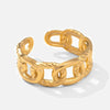 Wholesale Women's French Retro Style Hollow Titanium Steel Ring With Geometric Pattern And Electroplating Treatment