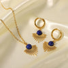 Wholesale Women's French Retro Sunflower Leaves Pendant Stainless Steel Clavicle Chain Necklace With Pvd Furnace Real Gold Treatment
