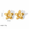Wholesale Women's French Vintage Ins Style Flower Butterfly Leaf Titanium Steel Earrings With Electroplating