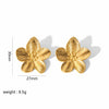 Wholesale Women's French Vintage Ins Style Flower Butterfly Leaf Titanium Steel Earrings With Electroplating