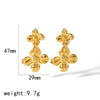 Wholesale Women's French Vintage Ins Style Flower Butterfly Leaf Titanium Steel Earrings With Electroplating