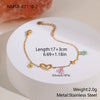 Wholesale Women's Fresh And Clean Aesthetic Flower Pattern Stainless Steel 18K Gold Electroplated Bracelet
