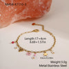 Wholesale Women's Fresh And Clean Aesthetic Flower Pattern Stainless Steel 18K Gold Electroplated Bracelet