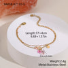 Wholesale Women's Fresh And Clean Aesthetic Flower Pattern Stainless Steel 18K Gold Electroplated Bracelet