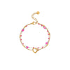Wholesale Women's Fresh And Clean Aesthetic Flower Pattern Stainless Steel 18K Gold Electroplated Bracelet