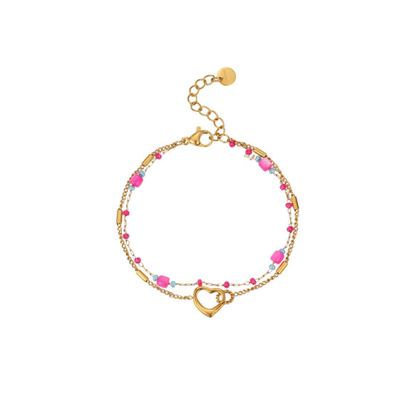 Wholesale Women's Fresh And Clean Aesthetic Flower Pattern Stainless Steel 18K Gold Electroplated Bracelet
