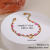 Wholesale Women's Fresh And Clean Aesthetic Flower Pattern Stainless Steel 18K Gold Electroplated Bracelet