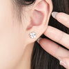 Wholesale Women's Fresh And Minimalist Flower Pattern S999 Sterling Silver Stud Earrings Electroplated