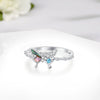Wholesale Women's Fresh And Minimalist Insect Pattern Zirconia Silver Butterfly Ring