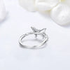 Wholesale Women's Fresh And Minimalist Insect Pattern Zirconia Silver Butterfly Ring