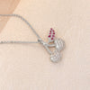 Wholesale Women's Fresh Clean Aesthetic Fruit Pattern Copper Necklace With Electroplated Real Gold Inlaid Colorful Zircon And Micro Red Corundum