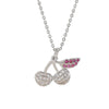 Wholesale Women's Fresh Clean Aesthetic Fruit Pattern Copper Necklace With Electroplated Real Gold Inlaid Colorful Zircon And Micro Red Corundum