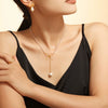 Wholesale Women's Fresh Fairy Style Choker With Bow And Imitation Pearl Stainless Steel Clavicle Chain Geometric Pattern Electroplating Treatment