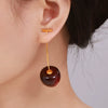 Wholesale Women's Fresh Fruit Cherry Stainless Steel Electroplated Long Earrings