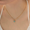 Wholesale Women's Fresh Geometric Opal Gem Necklace With Electroplating