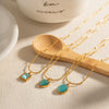 Wholesale Women's Fresh Geometric Opal Gem Necklace With Electroplating