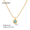 Wholesale Women's Fresh Geometric Opal Gem Necklace With Electroplating