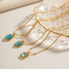 Wholesale Women's Fresh Geometric Opal Gem Necklace With Electroplating