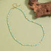 Wholesale Women's Fresh Water Pearl And Tianhe Stone Beaded Clavicle Necklace Copper Handmade Geometric Design